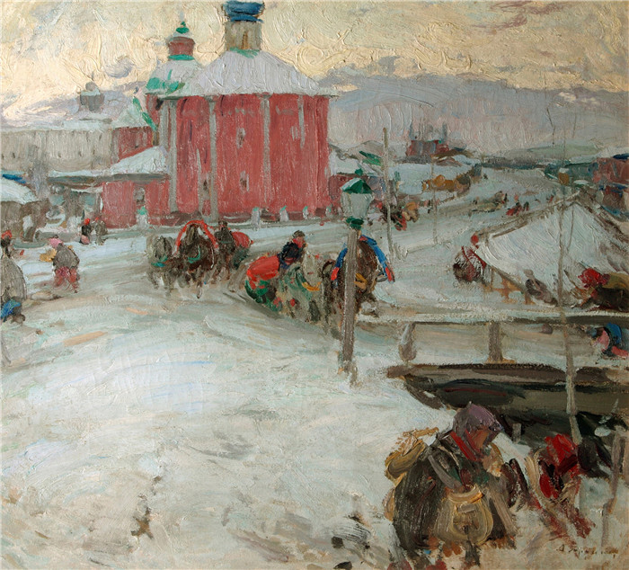 阿尔希波夫（Abram Efimovich Arkhipov）高清作品-冬天 Winter, 1909