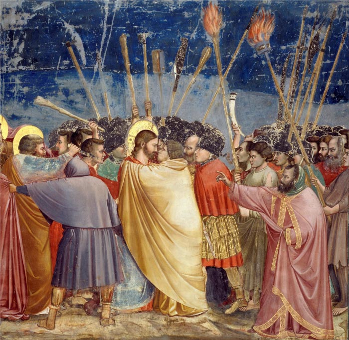 乔托·迪·邦多纳（Giotto di Bondone）高清作品-犹大之吻 Kiss of Judas