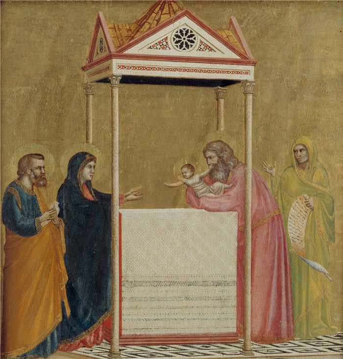 乔托·迪·邦多纳（Giotto di Bondone）高清作品-引入比赛doska poliptiha. prinesenie vo hram ok.1320年