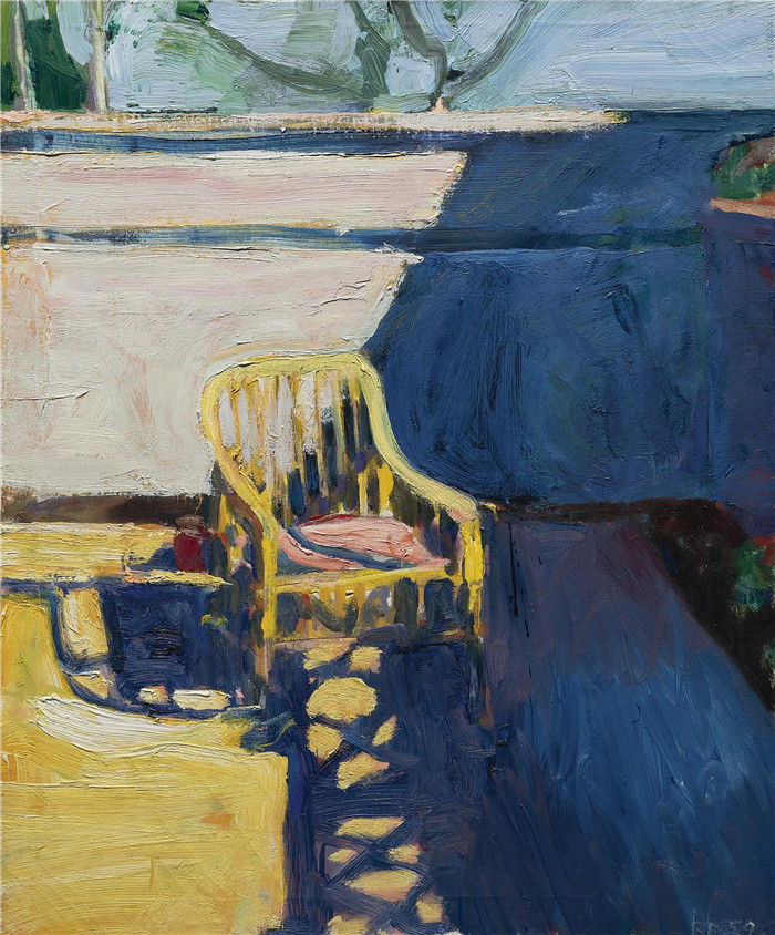 理查德·迪本科恩(Richard Diebenkorn)高清作品-户外藤椅1959年