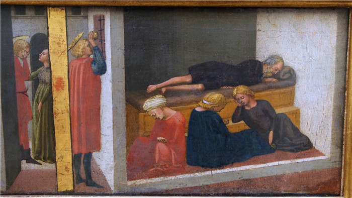 马萨乔（Masaccio）高清作品-朱利亚诺和尼古拉predella con storie dei ss. giuliano e nicola, 1426, 03