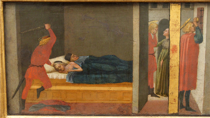 马萨乔（Masaccio）高清作品-朱利亚诺和尼古拉predella con storie dei ss. giuliano e nicola, 1426, 02