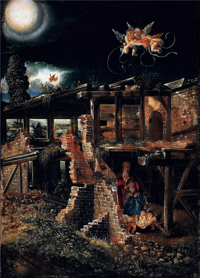 阿尔特多夫（Albrecht Altdorfer）高清作品-出生Nativity