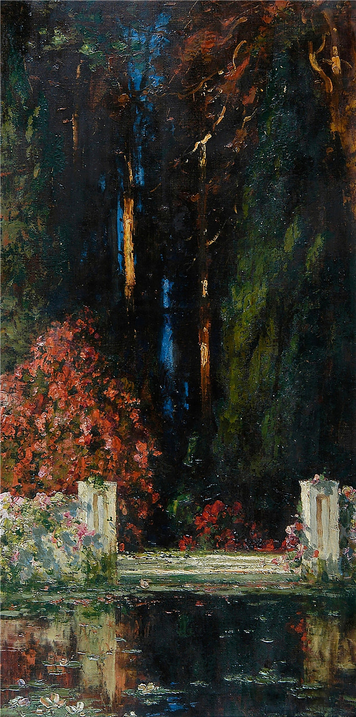 托马斯·埃德温·莫斯汀（Thomas Edwin Mostyn）作品-水上花园