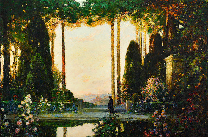 托马斯·埃德温·莫斯汀（Thomas Edwin Mostyn）作品-迷人的花园