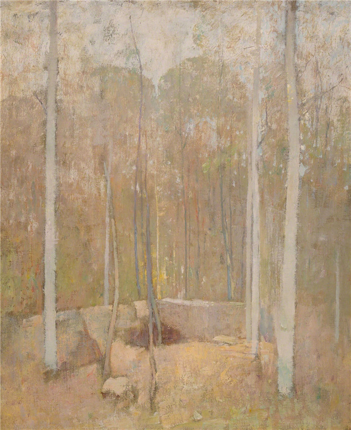 埃米尔·卡尔森（Emil Carlsen）高清作品-秋天的森林Autumn Forest, 1919