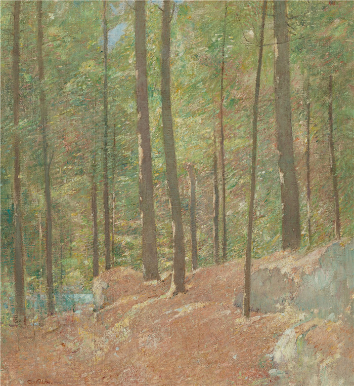 埃米尔·卡尔森（Emil Carlsen）高清作品-松林中In the Pine Woods, 1915