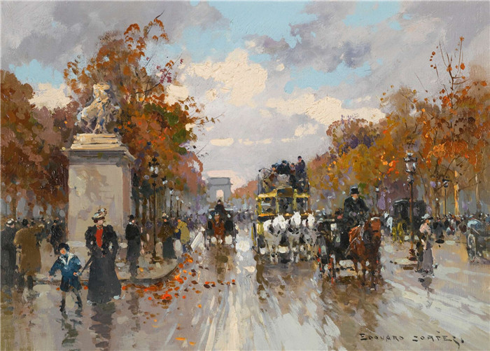 科尔特斯 (edouard leon cortes)作品-香榭丽舍大街LES CHAMPS-ELYSÉES