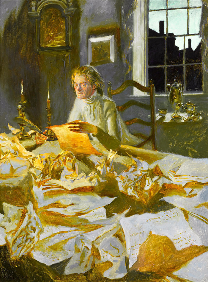 杰米‧怀斯(Jamie Wyeth)油画作品-独立宣言 2002年