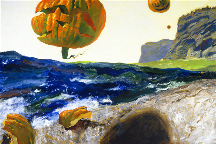 杰米‧怀斯(Jamie Wyeth)油画作品-岛的岬角2007年