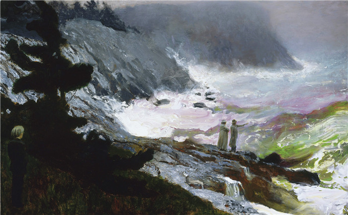 杰米‧怀斯(Jamie Wyeth)油画作品-大海，守望 2009年 