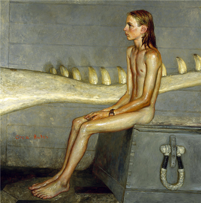 杰米‧怀斯(Jamie Wyeth)油画作品-奥卡·贝茨1990年 Orca Bates