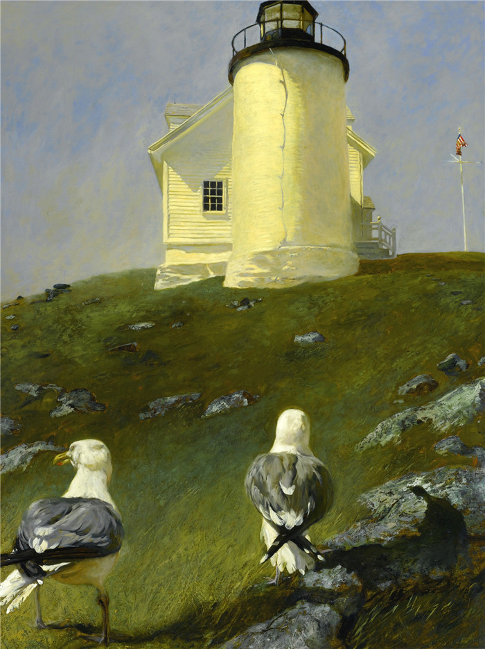 杰米‧怀斯(Jamie Wyeth)油画作品-海鸟1995年 Sea Birds