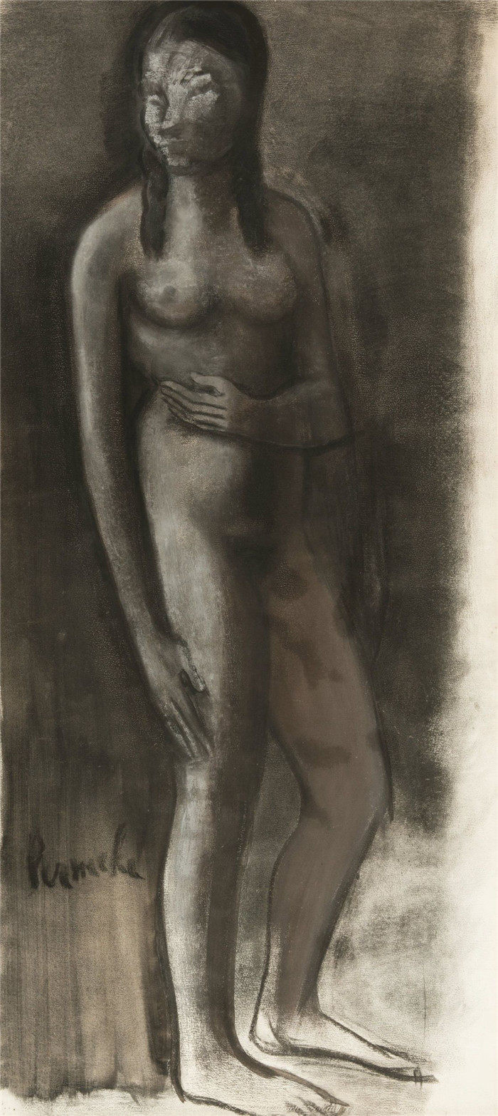 康斯坦特·普瑞迈克（Constant Permeke）作品-裸体站立Standing nude(2)