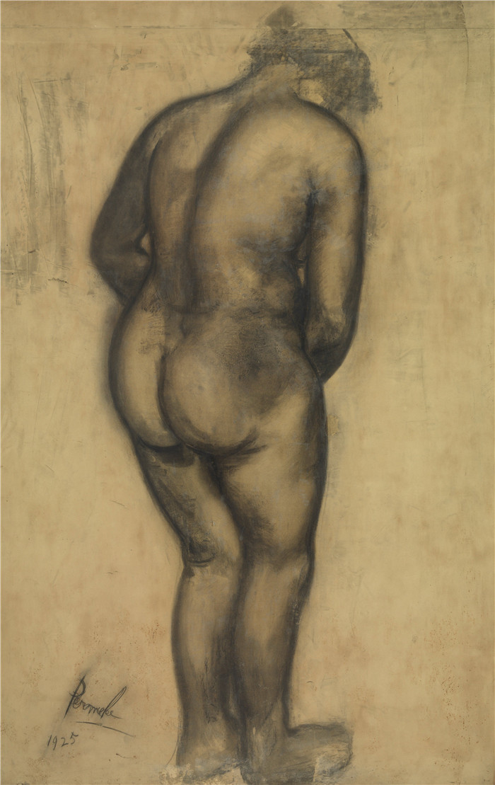 康斯坦特·普瑞迈克（Constant Permeke）作品-裸体站立Standing nude 2