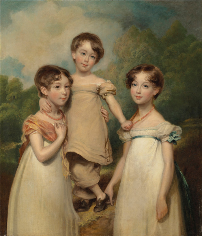 约翰·霍普纳（John Hoppner）作品-休斯-哈雷特孩子们的肖像