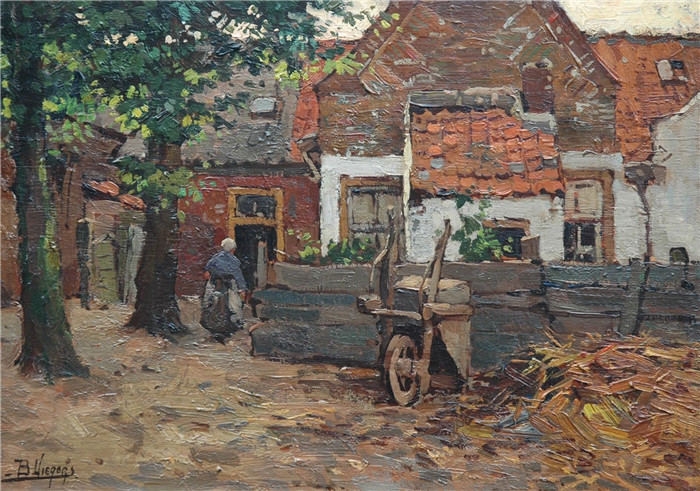 本·维格斯( Ben Viegers )高清作品-农场 A farmstead oil on canvas 30.2 x 42.7 cm