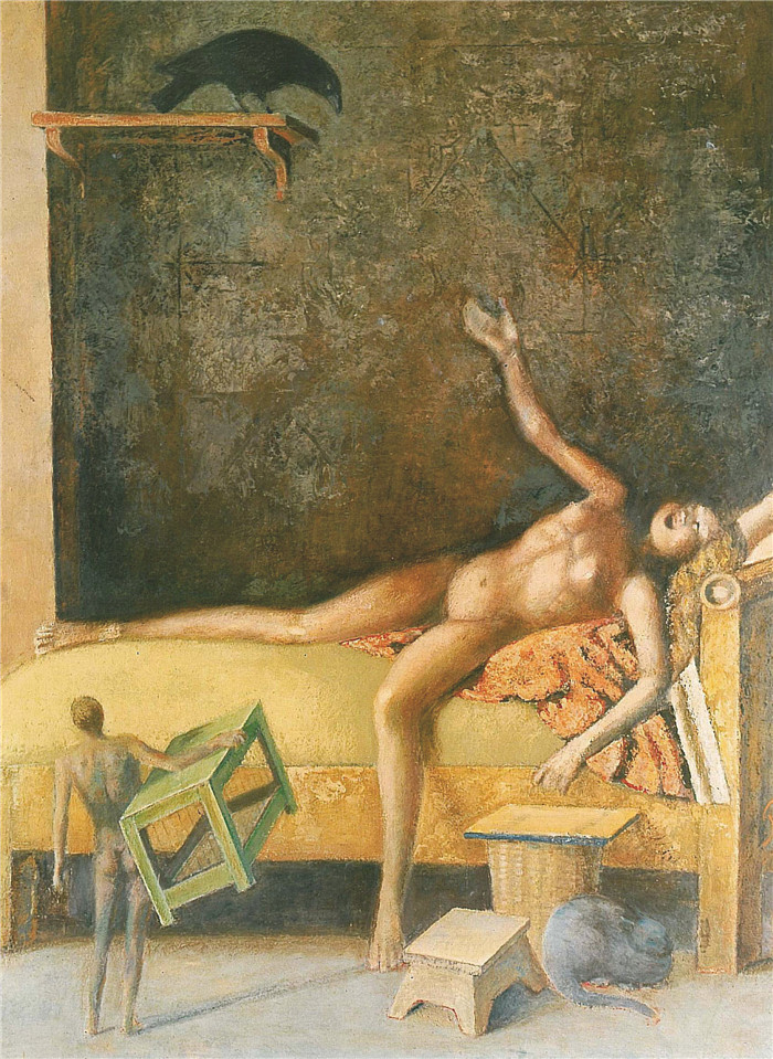 巴尔蒂斯(Balthus)高清作品-与牛腿的出色构图