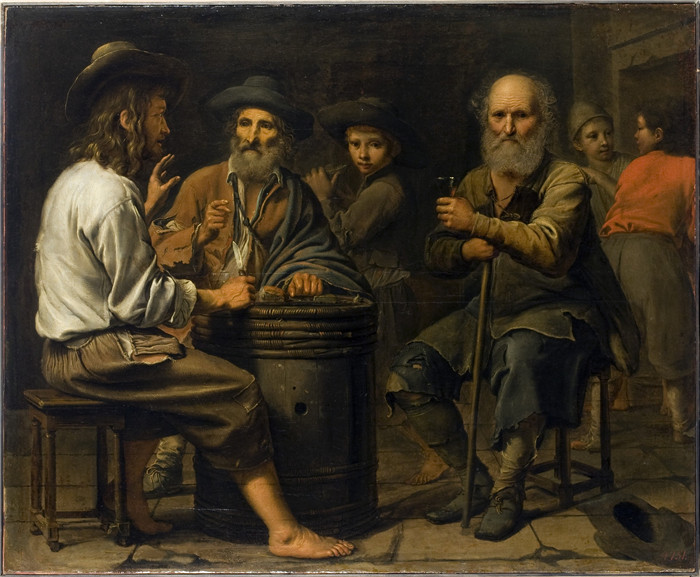 勒南兄弟-Maître des Cortèges - 酒馆里的农民Peasants in a Tavern, 1640