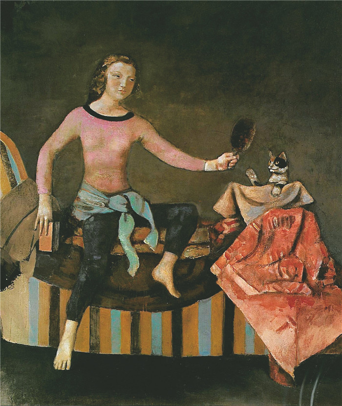 巴尔蒂斯(Balthus)高清作品-镜中的猫