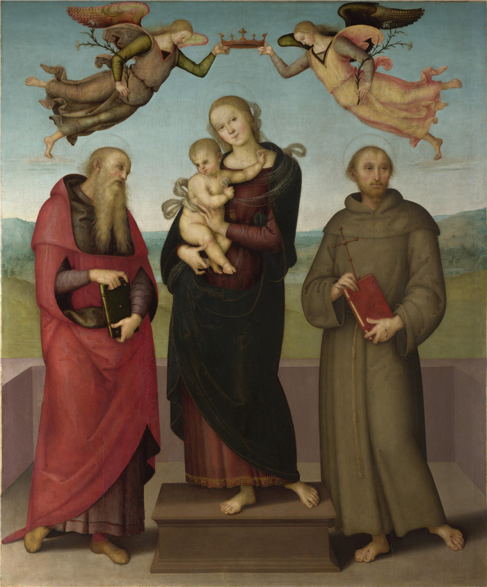 佩鲁吉诺（Pietro Perugino）高清作品-圣母与圣杰罗姆和弗朗西斯