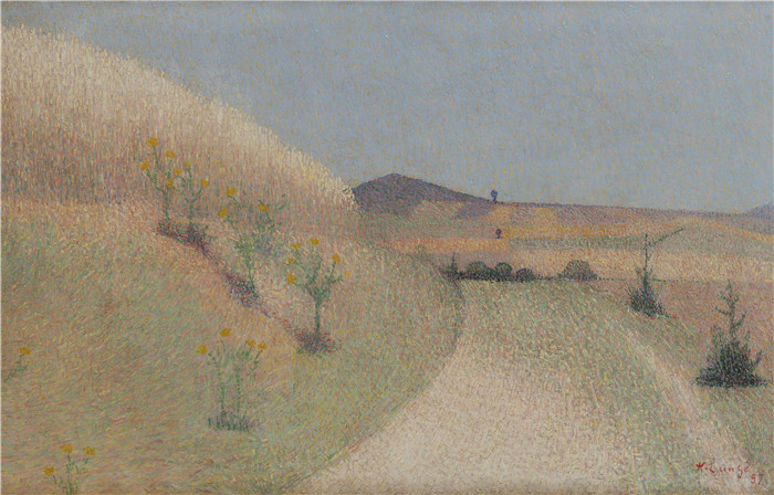 《蓟路》阿基尔·劳格（Achille Lauge）作品-The Path Lined with Thistles, 1897