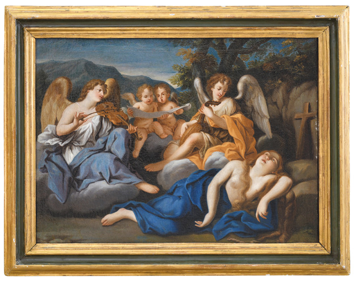 《忏悔的抹大拉与天使的追随者》弗朗西斯切尼(Marcantonio Franceschini)作品