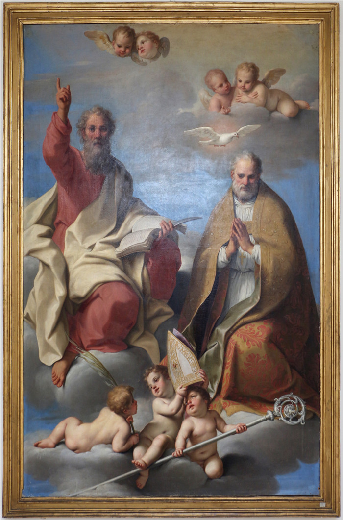 《巴托洛梅奥圣人和严厉的荣耀》弗朗西斯切尼(Marcantonio Franceschini)作品-santi bartolomeo e severo in gloria