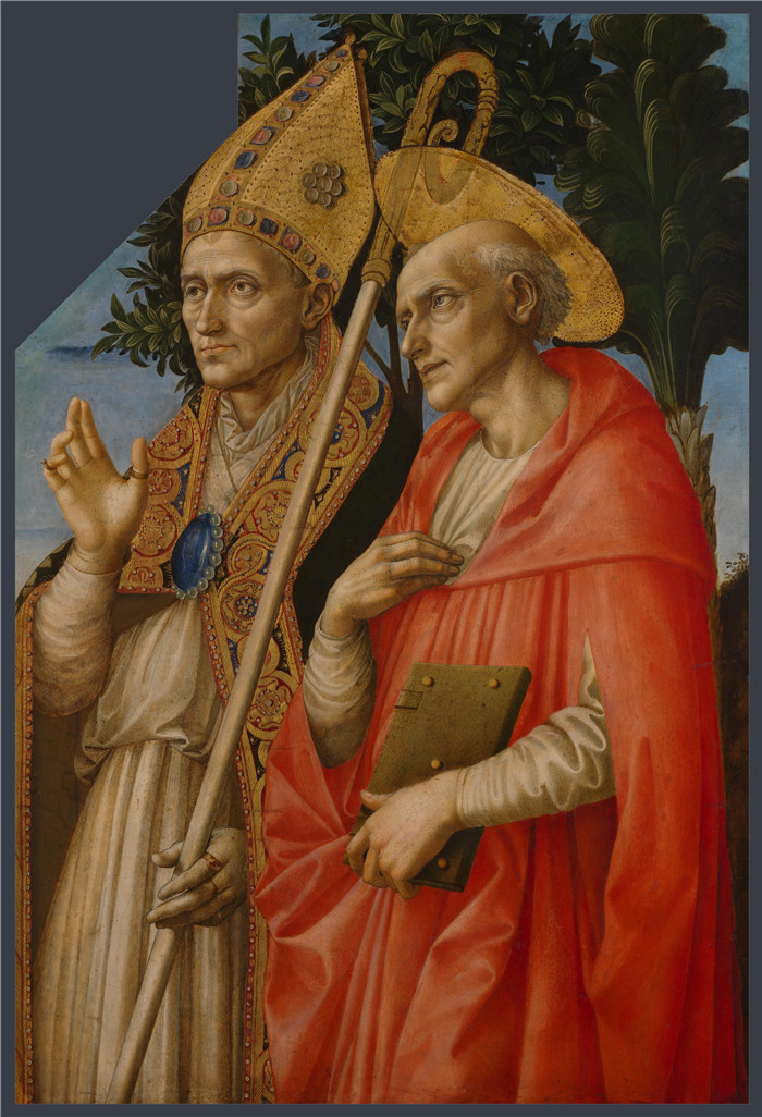 《圣芝诺和杰罗姆》菲利皮诺·利皮（Filippino Lippi）作品-Francesco Pesellino and completed by  and Workshop