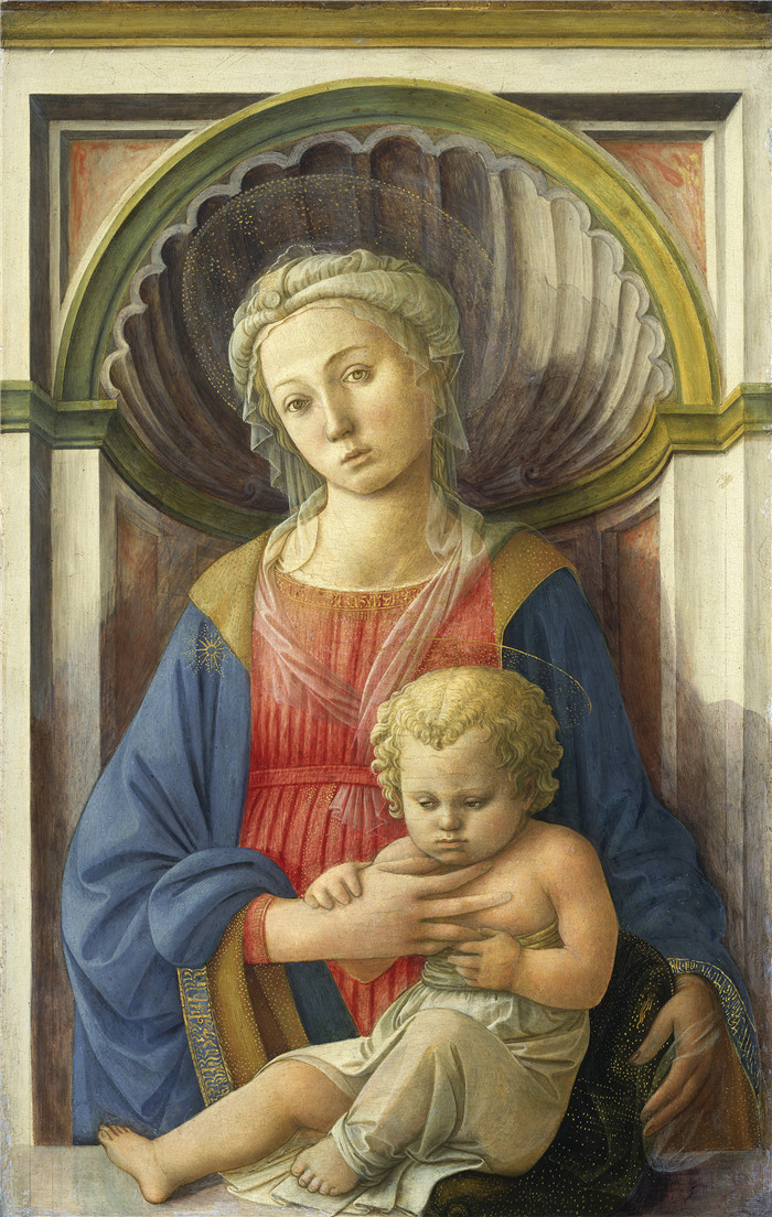 《圣母与圣子》菲利皮诺·利皮（Filippino Lippi）作品-Fra Madonna and Child, c. 1440