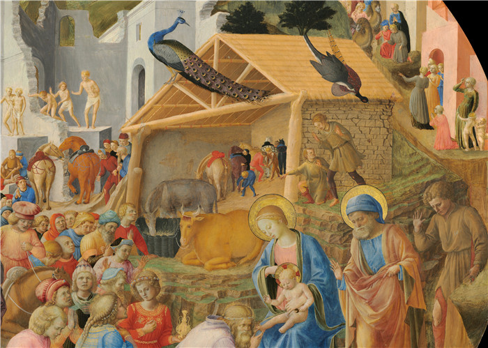 《贤士的崇拜》菲利皮诺·利皮（Filippino Lippi）作品-Fra Angelico and Fra The Adoration of the Magi (central cropped)