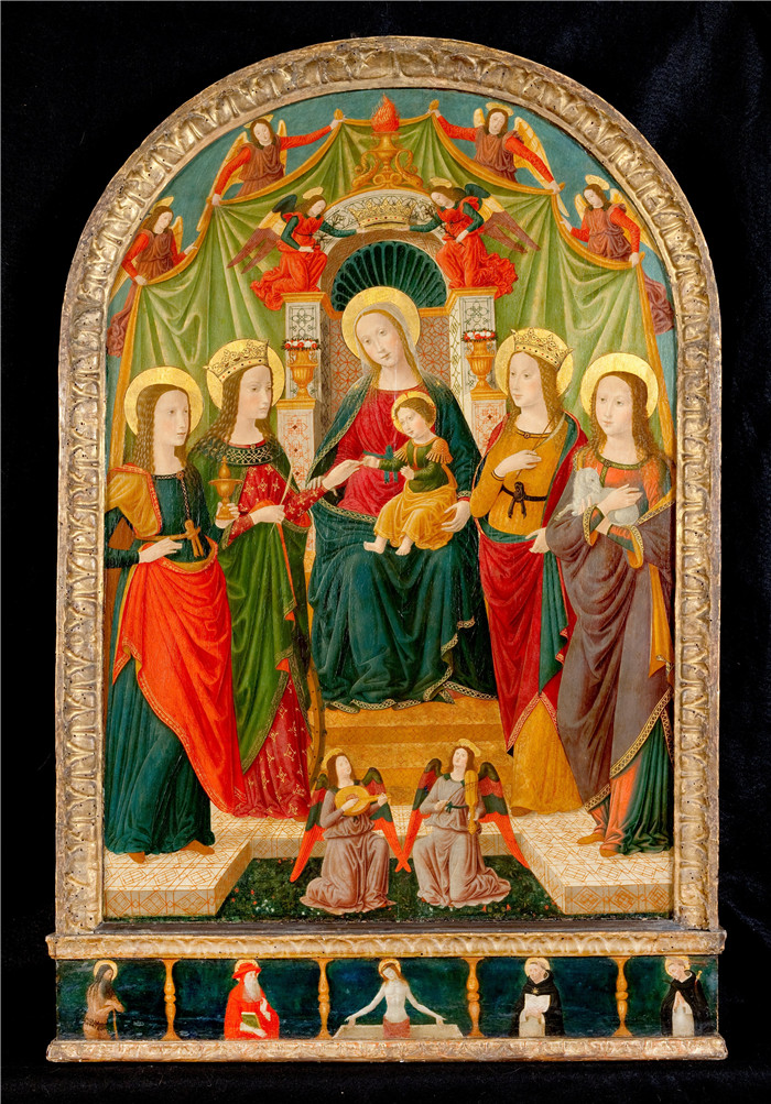 《圣凯瑟琳神秘婚姻》贝诺佐·戈佐利（Benozzo Gozzoli）作品-Workshop of The Mystic Marriage of St Catherine - Google Art Pr