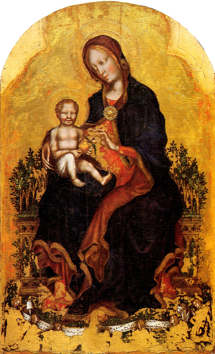 《麦当娜与孩子》詹蒂莱·达·法布里亚诺(Gentile da Fabriano)-Madonna with Child, perugia