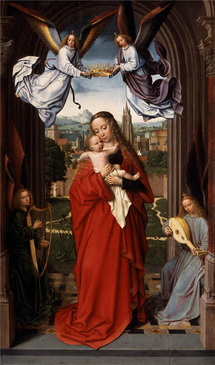 杰拉德·大卫（Gerard David）作品-圣母子与四位天使