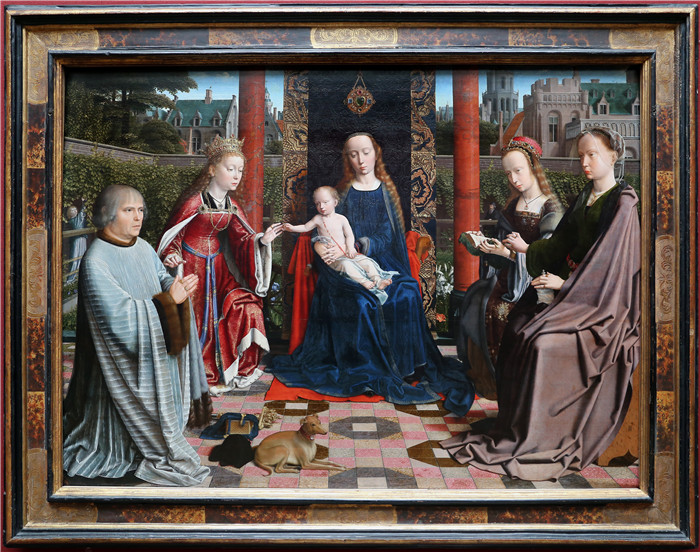 杰拉德·大卫（Gerard David）作品-麦当娜与孩子，圣徒和捐赠者，1510