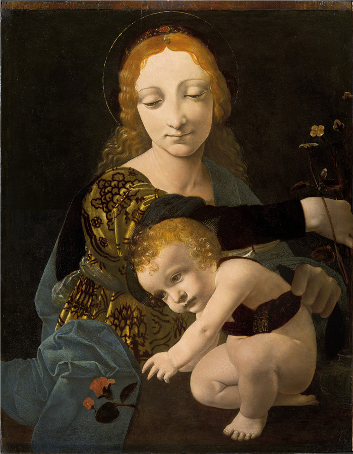 乔凡尼·安东尼奥·博尔特拉菲奥（Giovanni Antonio Boltraffio）作品-《圣母与圣子》（玫瑰圣母）
