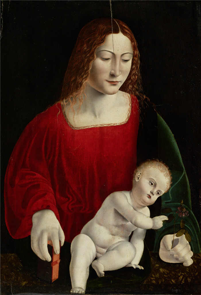 乔凡尼·安东尼奥·博尔特拉菲奥（Giovanni Antonio Boltraffio）作品-玛丽亚和孩子