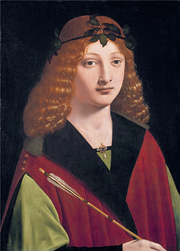 乔凡尼·安东尼奥·博尔特拉菲奥（Giovanni Antonio Boltraffio）作品-拿箭青年的肖像