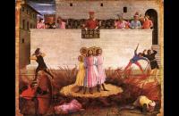 弗拉·安杰利科（Fra Angelico，意大利，1400-1455）作品-圣科斯马斯和圣达米安被诅咒