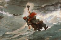 前1000幅世界名画-温斯洛·荷马 (Winslow Homer，美国画家)作品-生命线