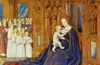 让·福凯（Jean Fouquet，法国画家，1420-1481）作品-《圣母子》