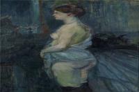 亨利·德·图卢兹-劳特累克（Henri de Toulouse-Lautrec）-Femme retroussant sa chemise作品欣赏