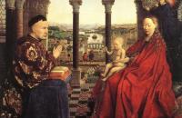 扬·范·埃克（Jan van Eyck，荷兰画家 ， 1390 - 1441 年）作品-The Rolin Madonna (La Vierge au Chancelier Rolin)