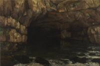 朱古斯塔夫·库尔贝（Gustave Courbet）-The Source of the Loue 1864年油画欣赏