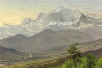 阿尔伯特·<font color='red'>比尔施塔特</font>（Albert Bierstadt）高清油画-高山小河风景画