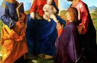 乔凡尼・贝里尼(Giovanni Bellini，意大利，1430-1516 年）-麦当娜和孩子与彼得和保罗以及一位捐赠者一起登基