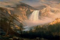 阿尔伯特·<font color='red'>比尔施塔特</font>（Albert Bierstadt）高清油画-黄石瀑布