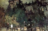 康斯坦丁·柯罗文 ( Konstantin Alekseevich Korovin)-《雨后的巴黎，1900》作品欣赏