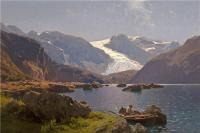 阿尔伯特·<font color='red'>比尔施塔特</font>（Albert Bierstadt）高清油画-湖泊山景