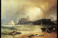 约瑟夫·马洛德·威廉·特纳（Joseph Mallord William Turner）--彭布罗克·卡塞特（Pembroke Caselt），南威尔士，雷暴即将来临油画